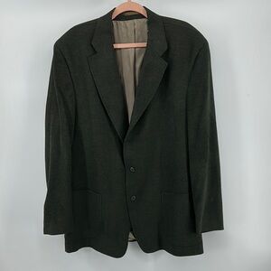 Lord & Taylor Dark Green Soft Wool Sport Coat with Notched Lapel Size51L